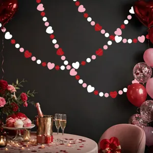 Valentine heart paper garland hanging decoration for wedding party decor supplies 3pcs