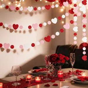 Valentine Day heart garland hanging decoration wedding party backdrop banner props