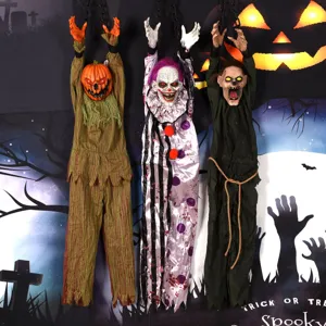 Halloween κρεμαστό φάντασμα στηρίγματα τρομακτικό ζόμπι κλόουν κολοκύθα διακοσμήσεις πάρτι