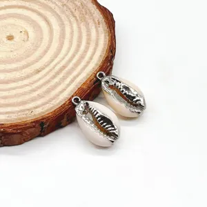 Pendentif coquillage cauri galvanisé trou simple DIY fabrication de bijoux accessoires