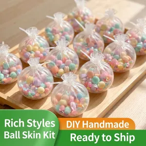 Paquete de Materiales de Bola Squishy DIY Piel de Bola Vacía TPR Juguete Alivia Estrés Kit de Manualidades Hecho a Mano para Adultos y Niños