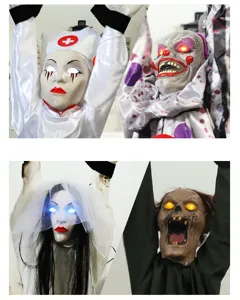 Halloween κρεμαστό φάντασμα στηρίγματα ηλεκτρικό φως ήχος τρόμος νοσοκόμα κλόουν νύφη