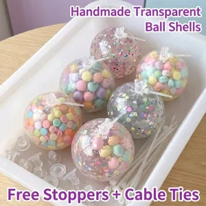 Kit de bricolaje de pieles de bolas transparentes hechas a mano con tapones y bridas.