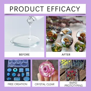 DIY crystal clear resin kit and UV glue for handmade crafts, detailed application view.