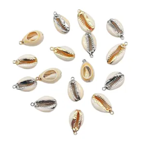 Pendentifs coquillages cauris naturels galvanisés or argent accessoires bijoux DIY