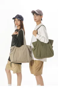 Retro πλυμένη τσάντα tote από καμβά για άνδρα και γυναίκα, καθημερινή casual τσάντα ώμου.