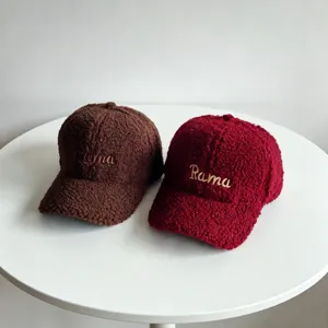 Καπέλο μπέιζμπολ teddy fleece με κέντημα Rama, ζεστό χειμερινό καπέλο για όλους.