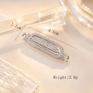 Zircon pave metal DIY connector clasp 4.1cm length jewelry making component charm finding