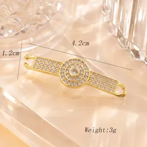 Copper micro-set zircon double hanging wrist tag DIY bracelet necklace jewelry accessory.