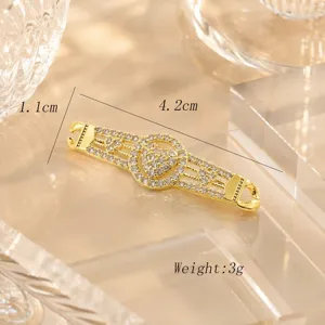 Gold micro-pave cubic zirconia jewelry connector diy bracelet necklace finding 4.2cm