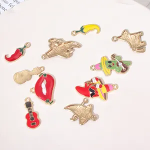 Colgantes de joyería de aleación estilo carnaval mexicano, ideales para pulseras y llaveros DIY.