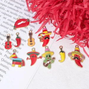DIY Carnaval Mexicano Esmalte Aleación Colgantes y Dijes Conjunto para Joyería