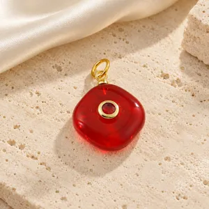 Rode kristal hanger verguld geometrisch bedeltje voor DIY ketting sieraden maken