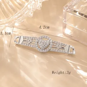 Copper micro pave zircon heart double pendant DIY bracelet necklace jewelry accessory detail