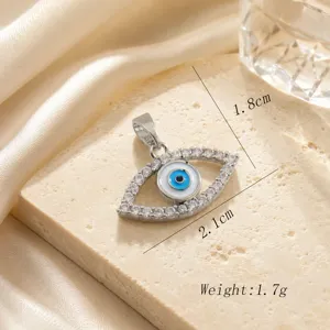 Luxury 18K gold plated evil eye pendant with sparkling zirconia for women stylish jewelry piece