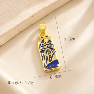 Pendentif de boîte de bière émaillé plaqué or exquis accessoire de bijoux détail