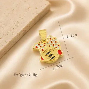 Pendentif émaillé plaqué or, détail d'artisanat en métal exquis, accessoire miniature.