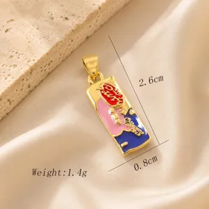 Pendentif Émail Plaqué Or DIY Accessoire Bijou Multicolore Élégant Joli Modèle Tendance