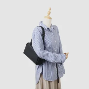 Sac à épaule en cuir noir minimaliste sac boston sacoche femme en cuir de vaches élégant