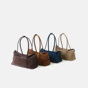 Femme Sac Cabas Daim Rétro Pendulaire Sac Bandoulière Automne Hiver Minimaliste Chic Oreiller Sac