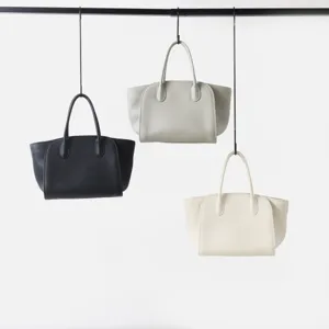 Sac cabas minimaliste en cuir véritable grande capacité sac à épaule décontracté élégant
