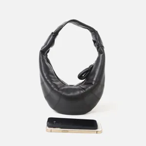 Bolso croissant de axila nicho francés mini bolso hobo de piel con teléfono de referencia