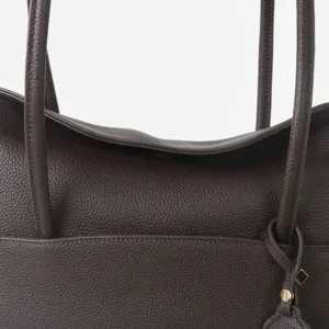 Sac à main cabas marron en cuir véritable style luxe sac bandoulière grande capacité
