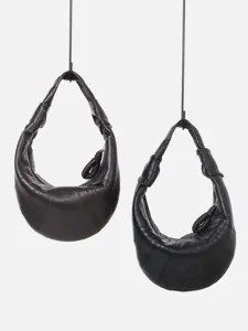 Bolso de cuero croissant francés mini bolso hobo de hombro elegante bolso de mano chic moda