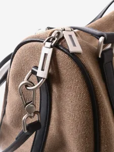 Sac Boston en Toile Minimaliste Quotidien Trajet Épaule Bandoulière Vue de Détail