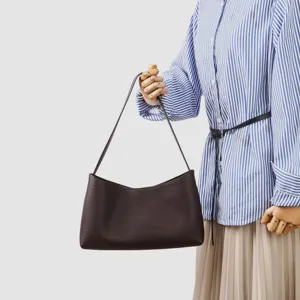 Sac porté épaule hobo en cuir véritable classique minimaliste sac casual quotidien pour femme