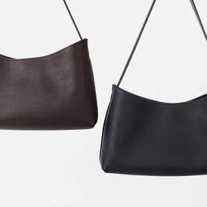 Sac bandouliere hobo en cuir minimaliste, sac d'aisselle en cuir de vachette pour femme.