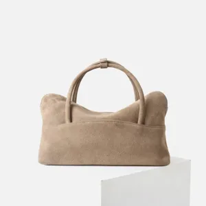 Sac cabas en cuir daim pour femme rétro pendulaire oreiller sac à main chic poignée bandoulière