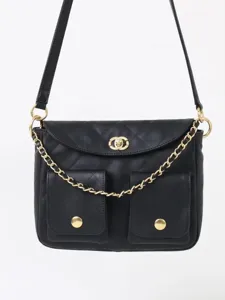 Sac Bandoulière Matelassé en Cuir Véritable pour Femmes Mode Hobo Messager Sac à Épaule Avec Chaîne et Fermoir Tournant Style Luxe Designer