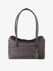 Sac à épaule en cuir marron foncé sac sous bras oreiller pour femmes travail loisirs fourre-tout