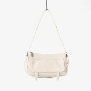 Sac à bandoulière en cuir à rabat vintage minimaliste pour femme, élégant sac aisselles.