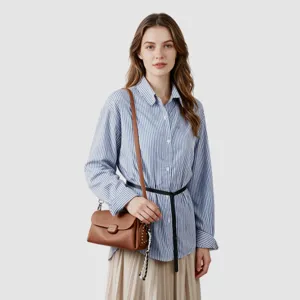 Bolso bandolera de cuero genuino para mujer, bolso informal de piel suave con correa ajustable.