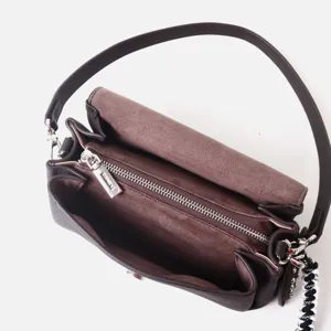Bolso de mujer de cuero genuino suave hombro bajo el brazo bandolera elegante chic moda