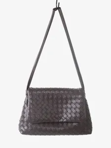 Sac à Bandoulière Tissé en Cuir Véritable pour Femmes Rétro Décontracté Sac Axillaire Mode Pochette Sac à Main Style Designer