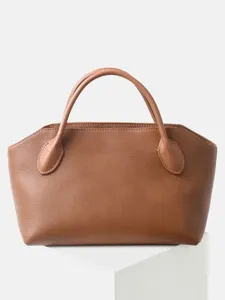 Sac Cabas Vintage en Cuir Véritable pour Femme Cuir de Vachette Pleine Fleur Sac à Main de Commutateur Simple et Décontracté avec Longue Sangle