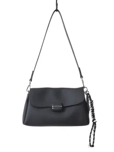 Elegante bolso de hombro de cuero negro para mujer bolso cruzado informal diario