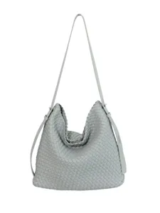 Sac à main tressé en cuir de qualité pour femme, élégant sac hobo fourre-tout grande capacité.
