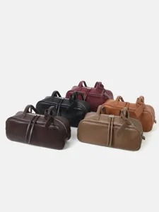 Bolso de boliche de cuero de vaca de lujo gran capacidad Boston hombro bolso moda
