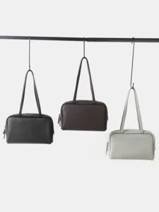 Sac porté épaule minimaliste en cuir véritable élégant sac boston fourre-tout chic
