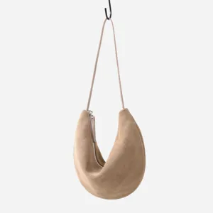 Bolso de hombro de media luna de ante vintage para mujer, elegante bolso de axila otoño invierno.