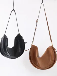 Sac bandoulière demi-lune minimaliste sac porté épaule polyvalent pour femme élégant.