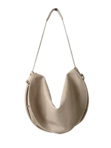 Sac porté épaule croissant beige minimaliste, sac hobo décontracté chic pour femme quotidien.