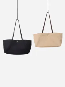 Bolso tote de lona y cuero para mujer, gran bolso de hombro hobo para uso diario.