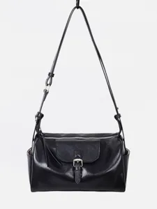 Exquisito Bolso de Axila de Cuero de Vaca de Curtido Vegetal para Mujer Vintage Bolso Bandolera de Cuero Verdadero Elegante Bolso de Hombro