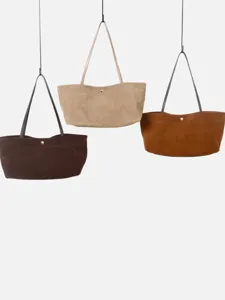 Bolso tote de ante de otoño gran capacidad bolso de hombro cuero nubuck suave bolso de mano