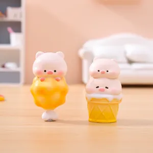 Mini cute pig resin figurine detail showing cute cartoon animal design for tabletop decor.